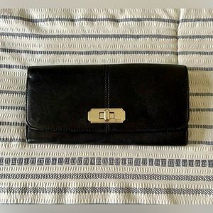 Black Coach Wallet with Twist Lock